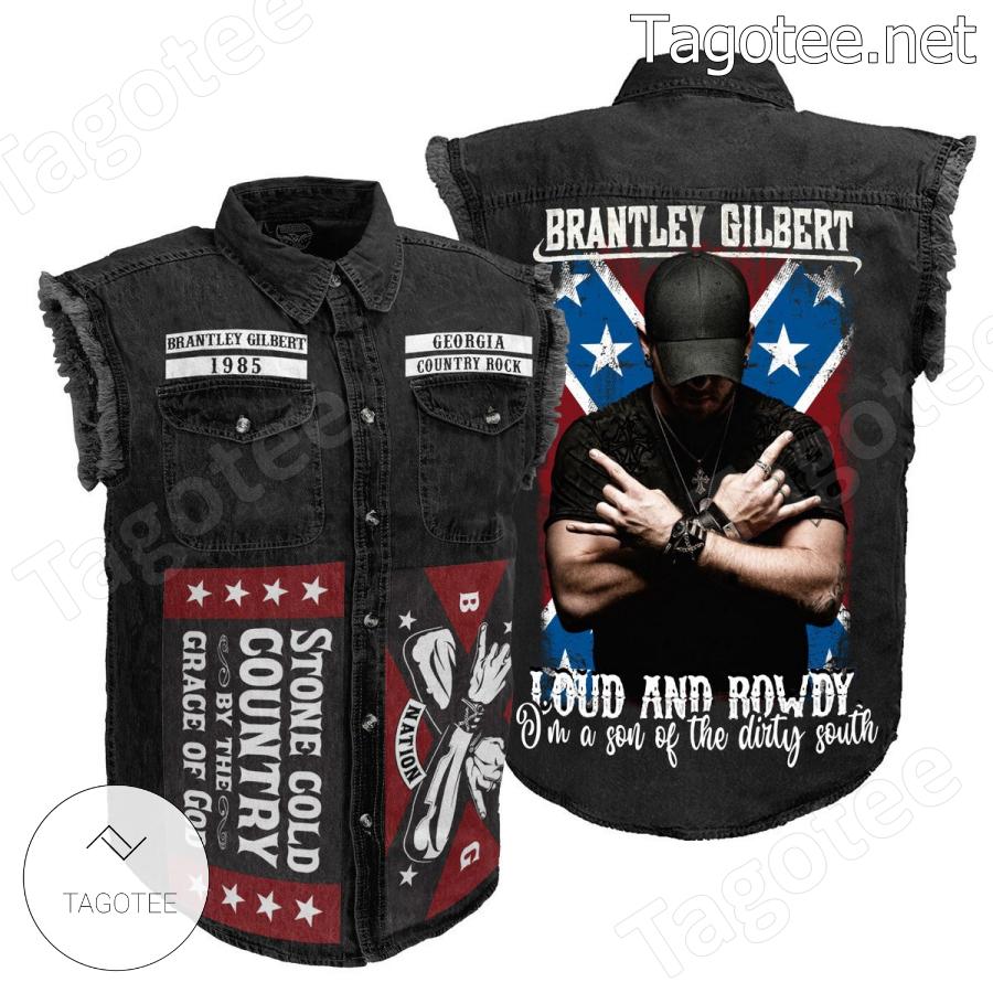 Brantley Gilbert Loud And Rowdy Sleeveless Jean Jacket