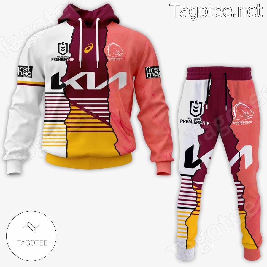 Brisbane Broncos Nrl Telstra Premiership Kia Hoodie And Pants