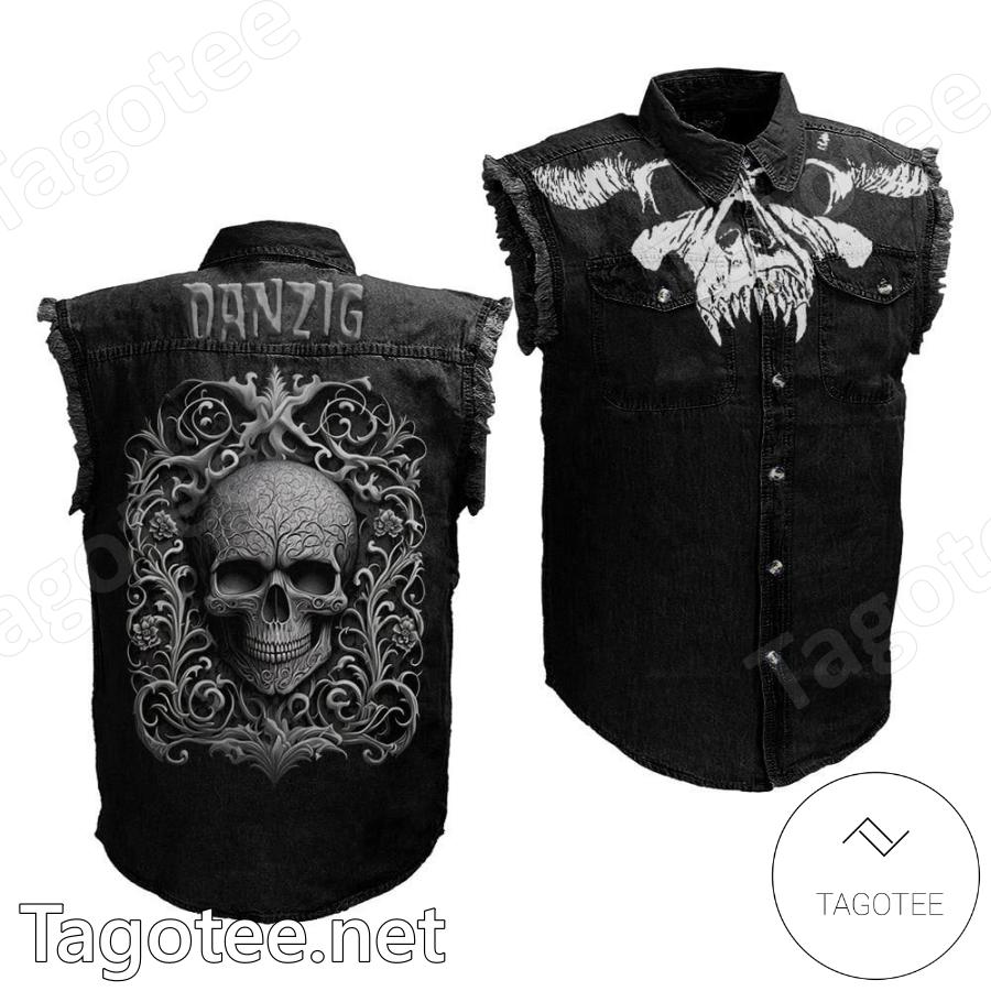 Danzig Skull Denim Jean Vest