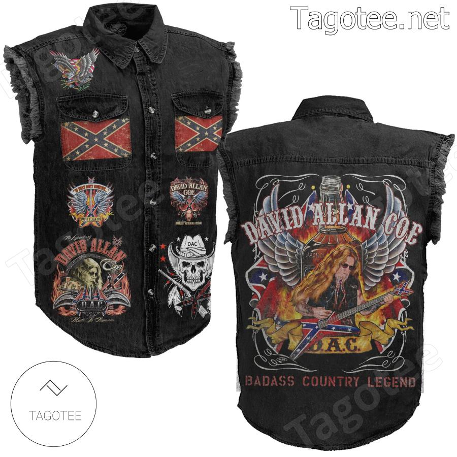 David Allan Coe Badass Country Legend Sleeveless Jean Jacket