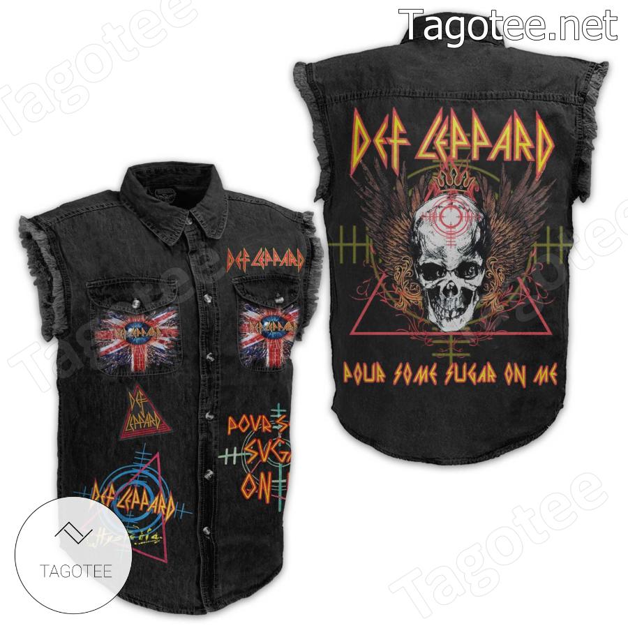 Def Leppard Pour Some Sugar On Me Sleeveless Denim Jacket