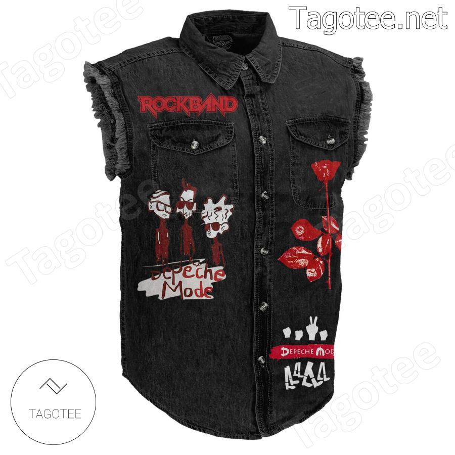 Depeche Mode Rock Band Sleeveless Denim Jacket a