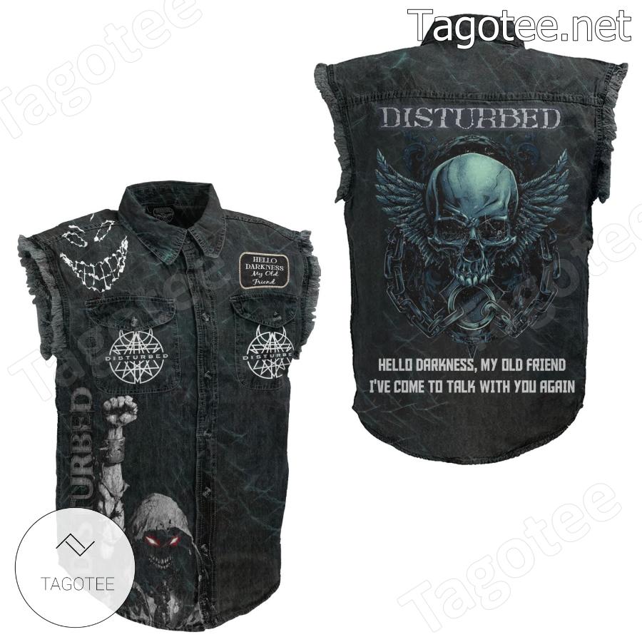 Disturbed Hello Darkness My Old Friend Sleeveless Jean Jacket