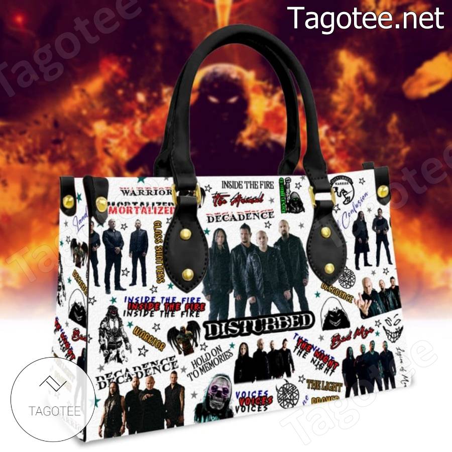 Disturbed Music Pattern Handbags a