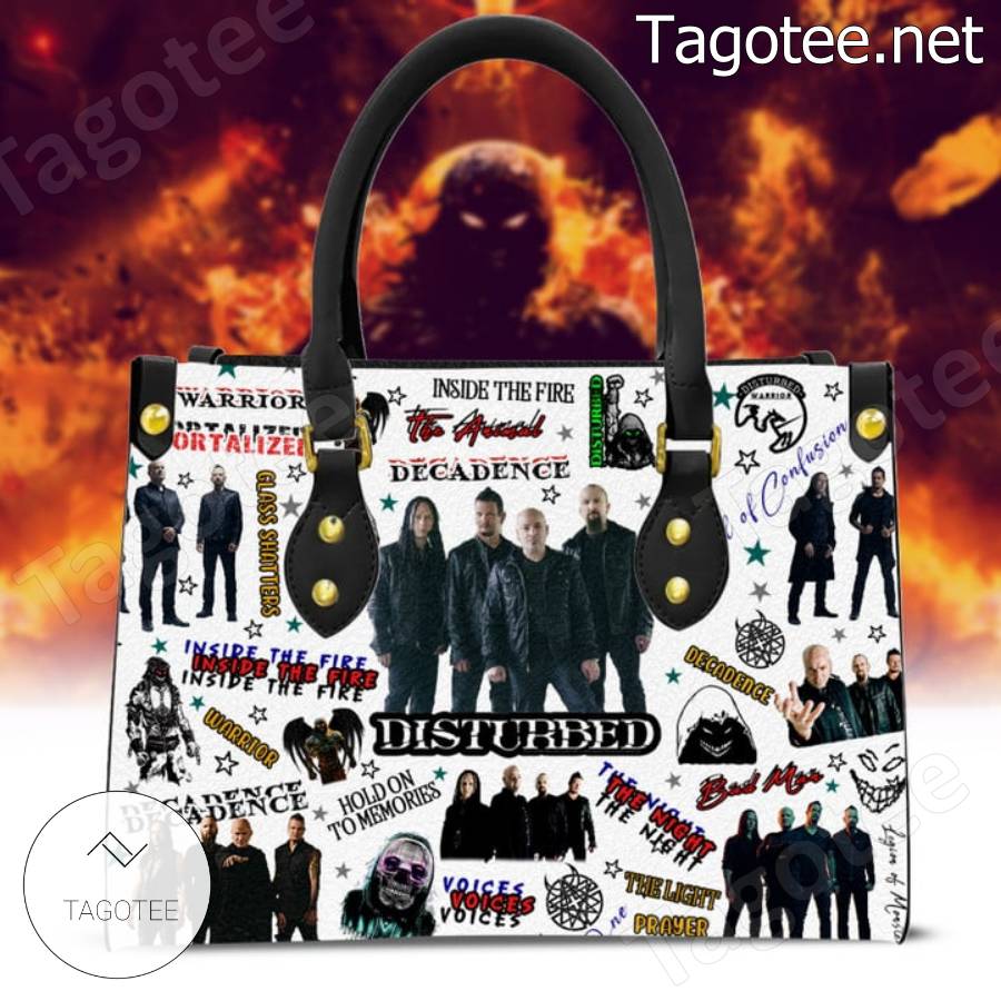 Disturbed Music Pattern Handbags