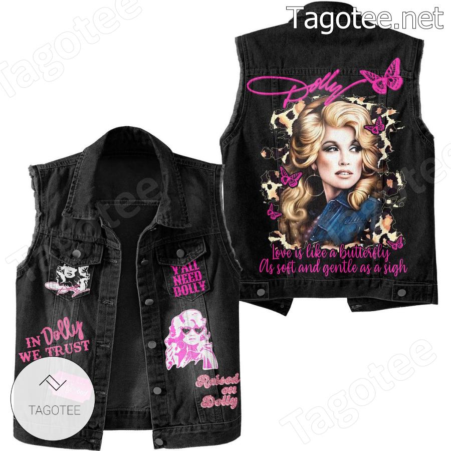 Dolly Parton In Dolly We Trust Denim Vest Jacket