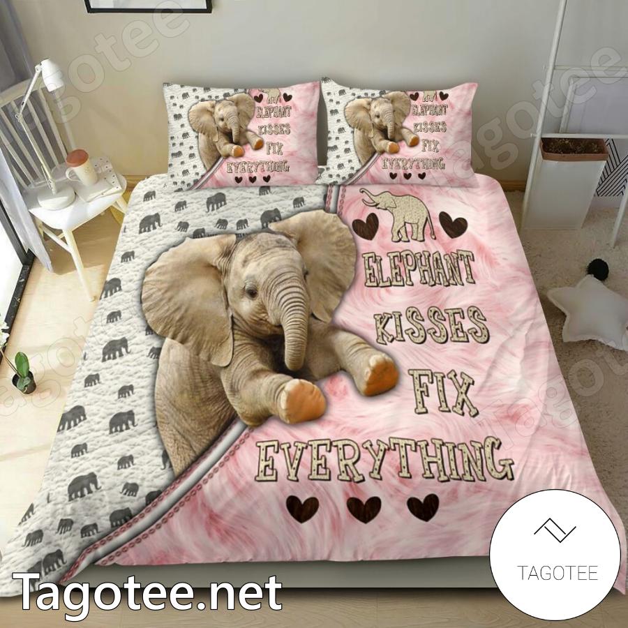 Elephant Kisses Fix Everything Bedding Set