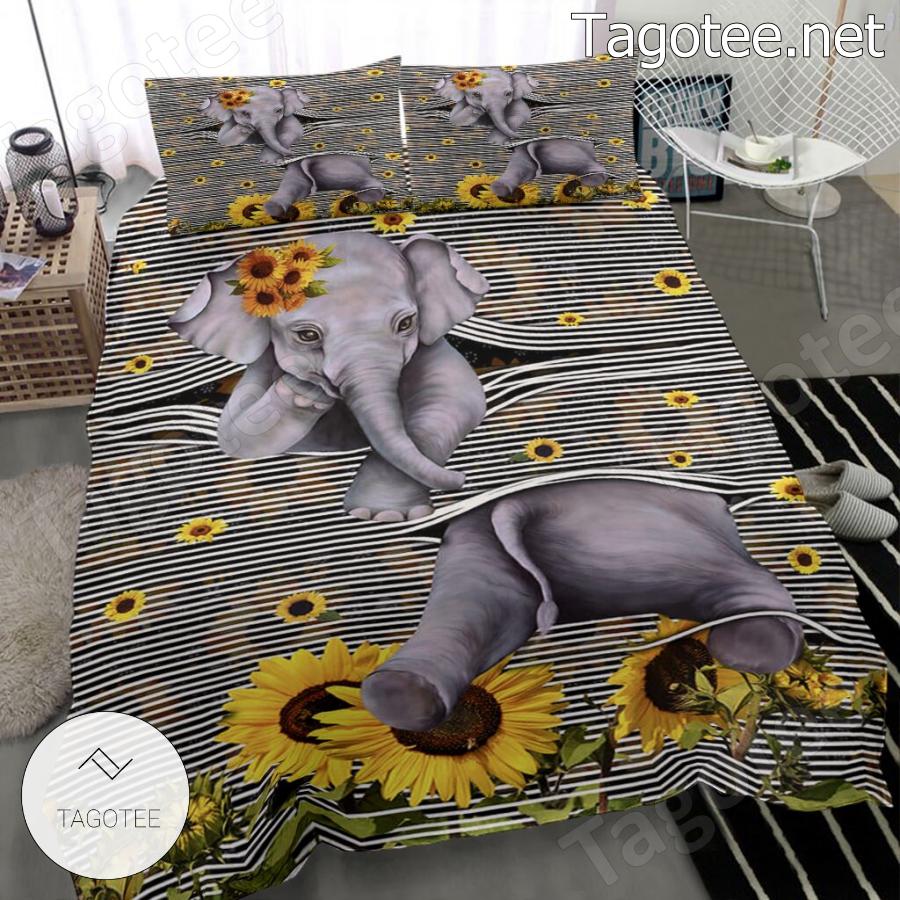 Elephant Sunflower Bedding Set a