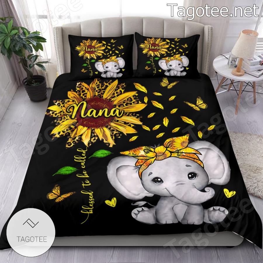 Elephant Sunflower Blessed To Be Called Nana Bedding Set