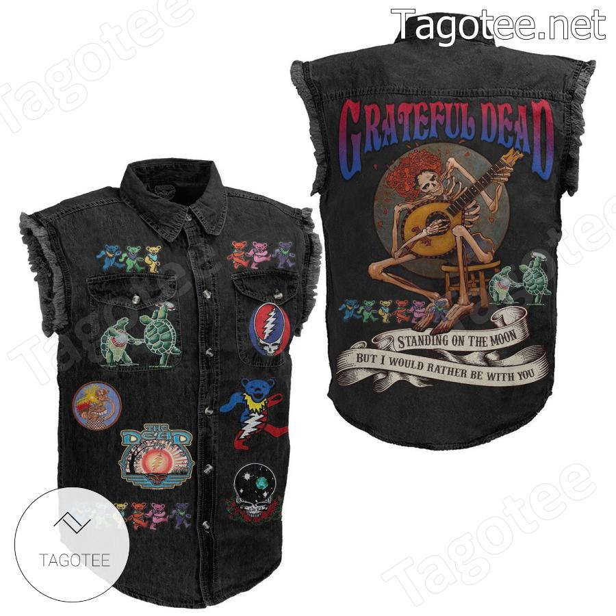 Grateful Dead Standing On The Moon Sleeveless Denim Jacket