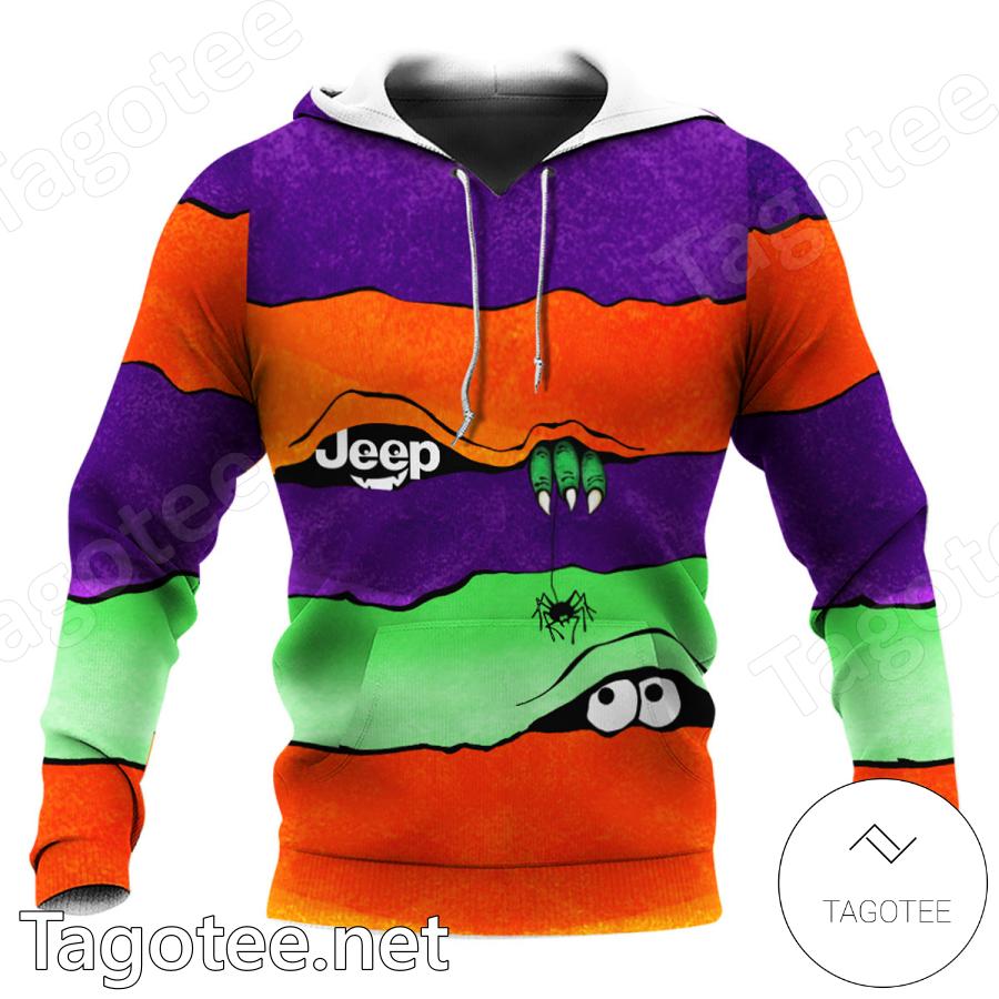 Halloween Jeep Monster Peeking Out Hoodie And Leggings