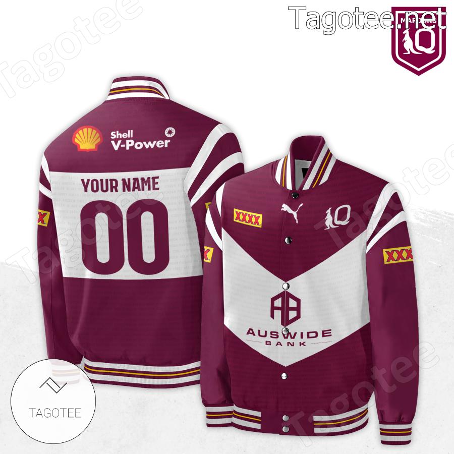 Queensland Maroons Auswide Bank Personalized Baseball Jacket