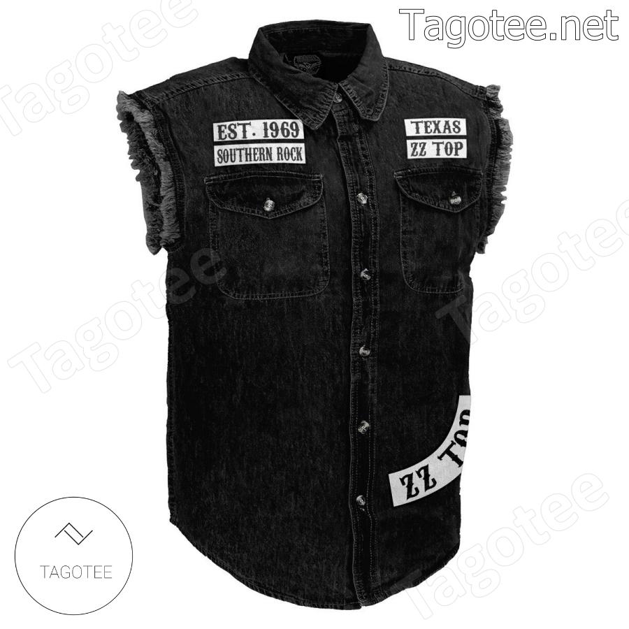 Zz Top Texas Sleeveless Denim Jacket a