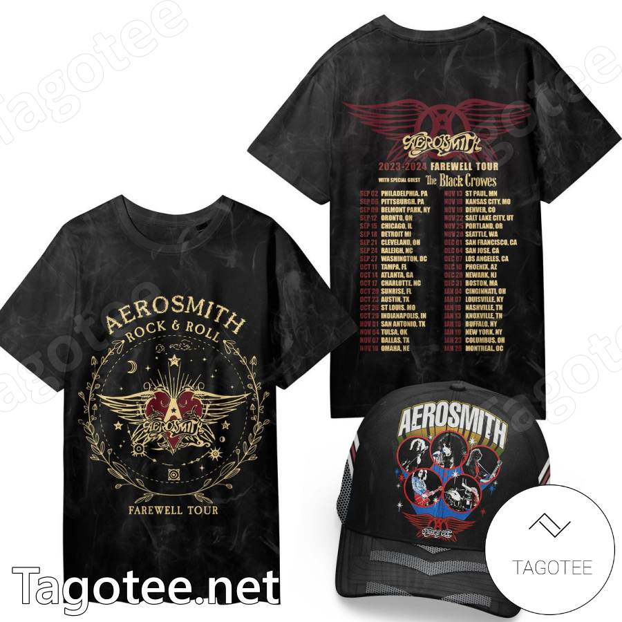 Aerosmith Rock And Roll Farewell Tour T-shirt, Cap