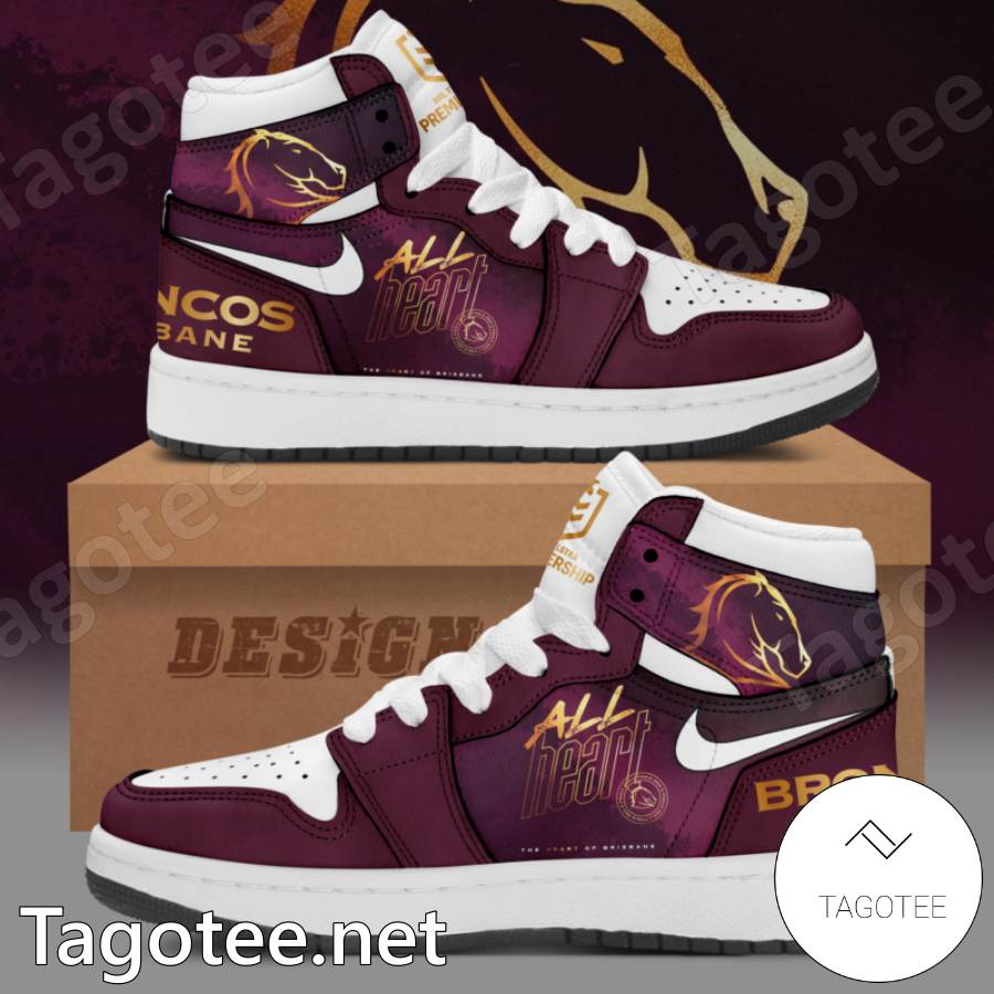 All Heart Finals 2023 Brisbane Broncos Air Jordan High Top Shoes