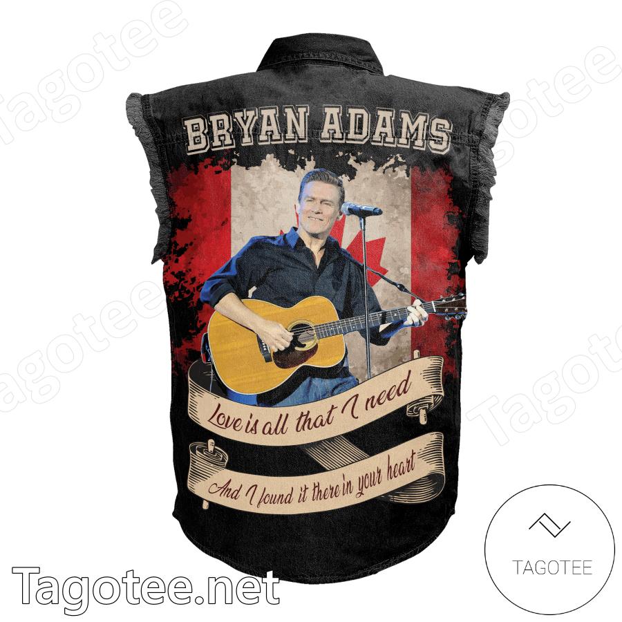 Bryan Adams Love Is All That I Need Sleeveless Denim Jacket a