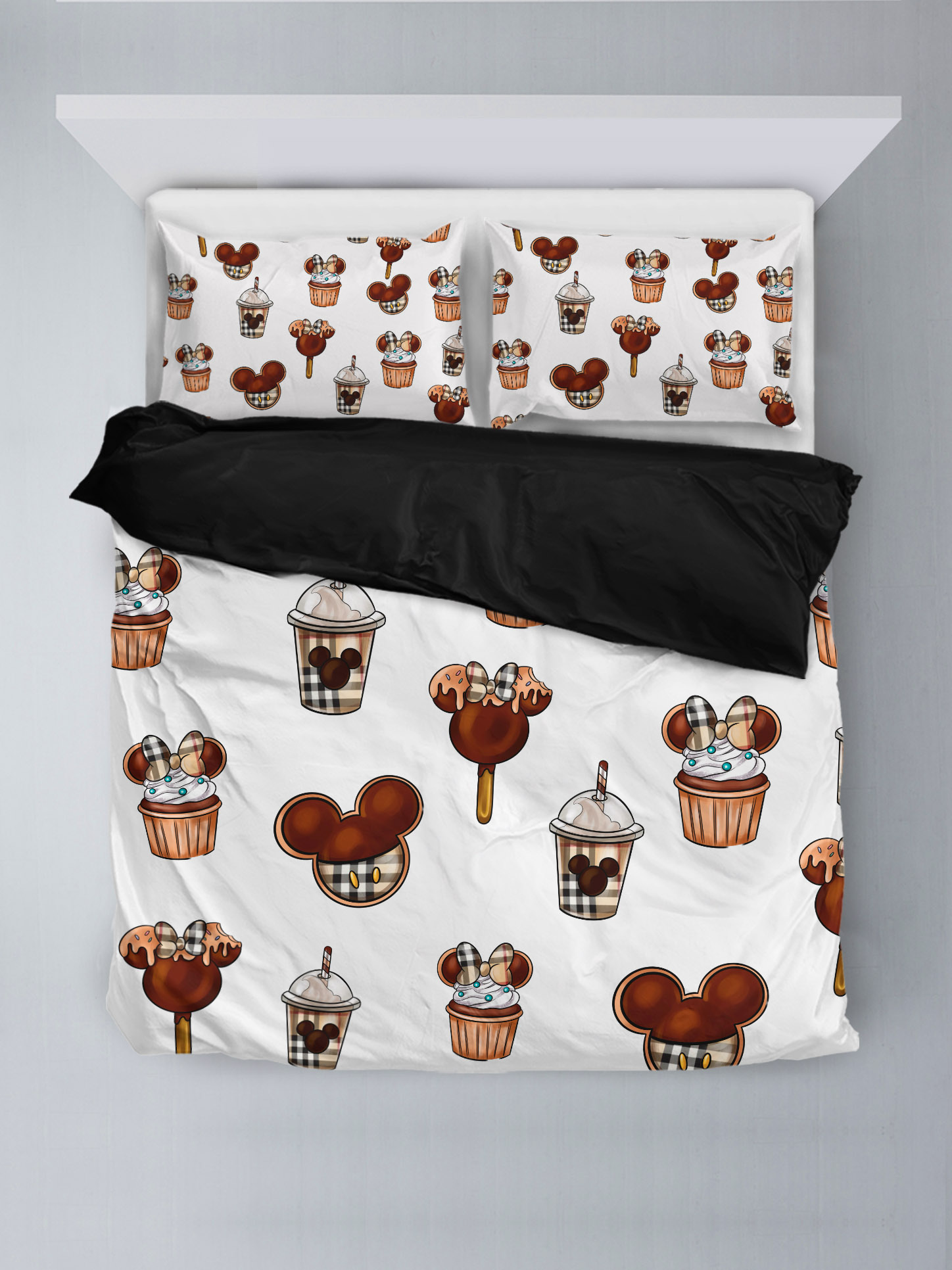 Cream Drink Candy With Mickey Head Bedding Set - EmonShop