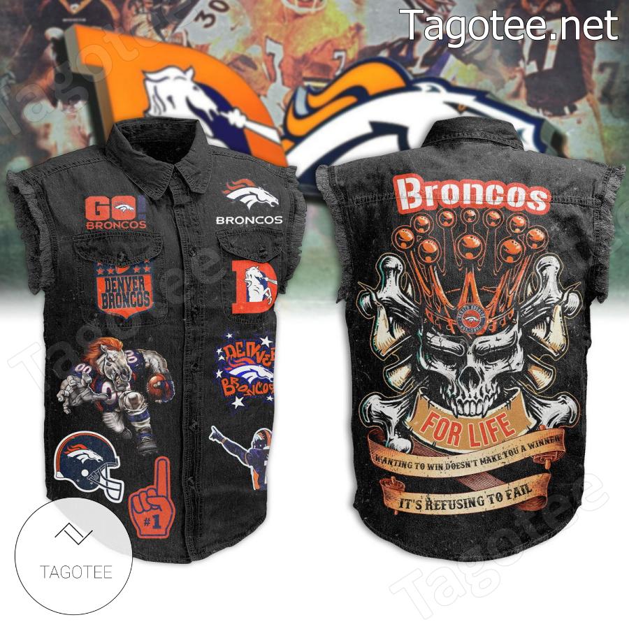 Denver Broncos For Life Sleeveless Denim Jacket