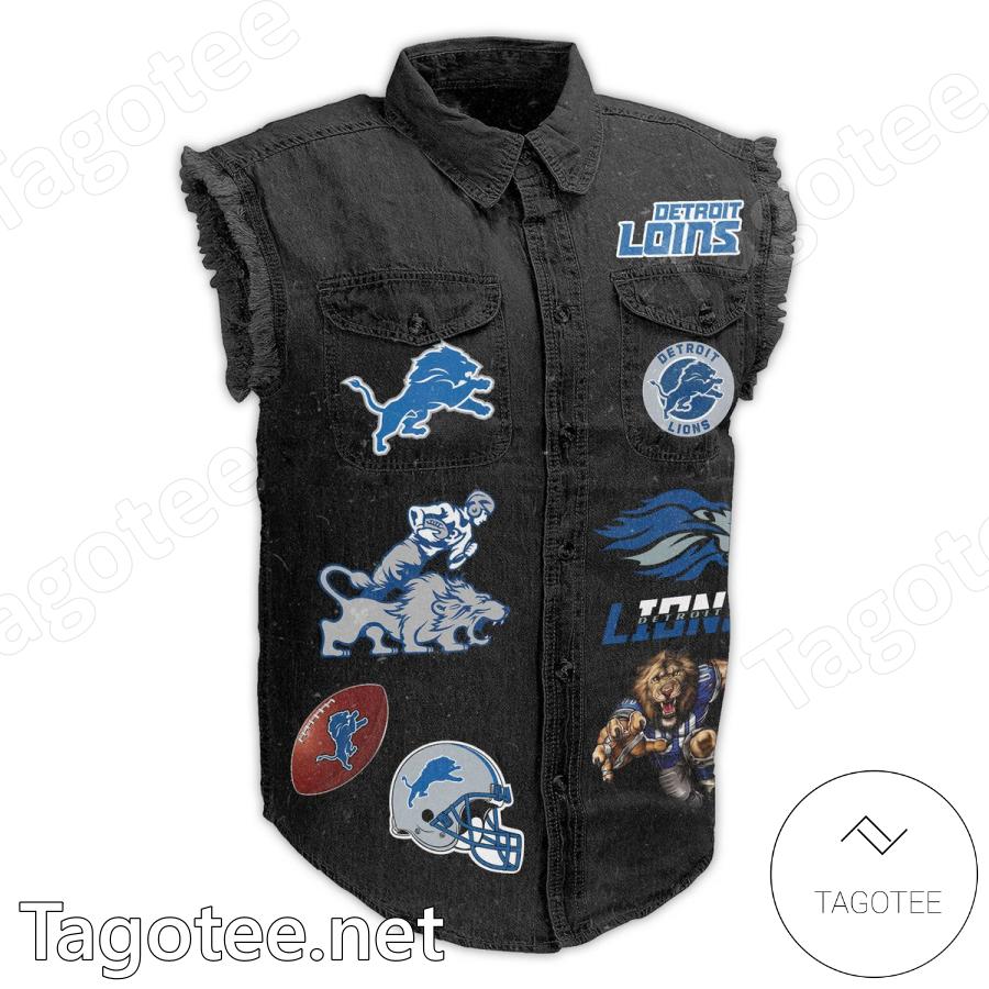 Detroit Lions For Life Lions Are Apex Predators Sleeveless Denim Jacket a