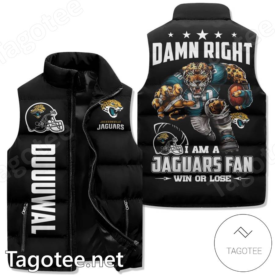 I Am A Jacksonville Jaguars Fan Win Or Lose Puffer Vest