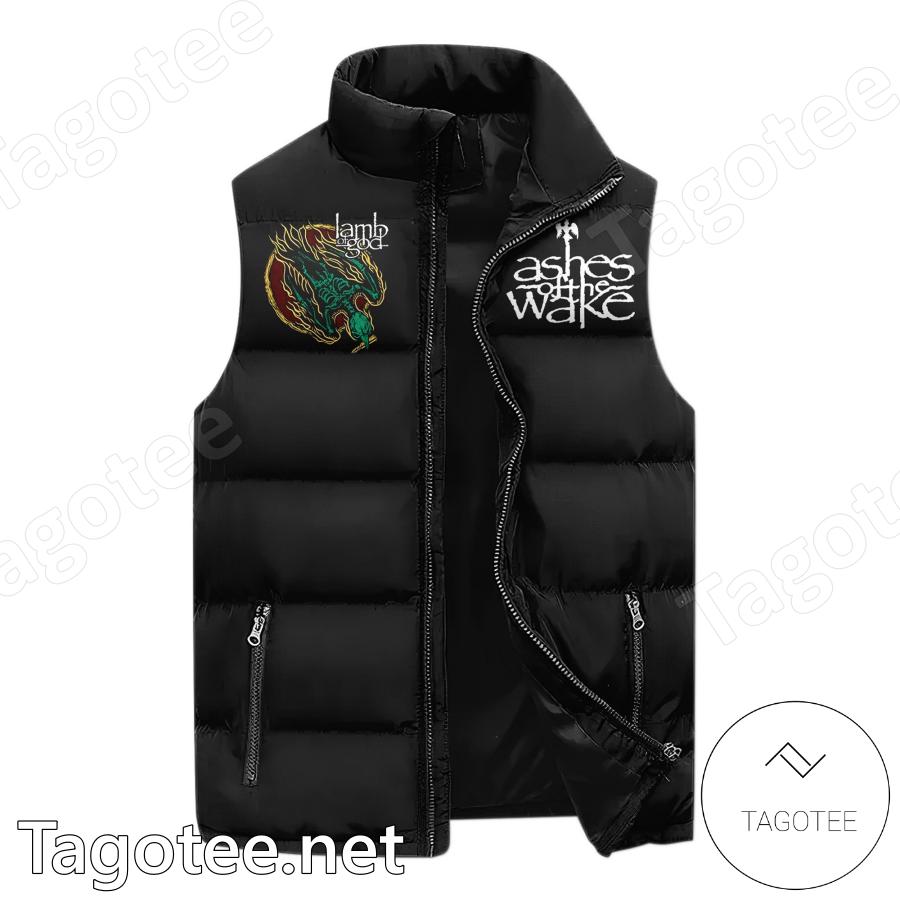 Lamb Of God I Gargled With Whisky And Razor Blades Sleeveless Puffer Vest a