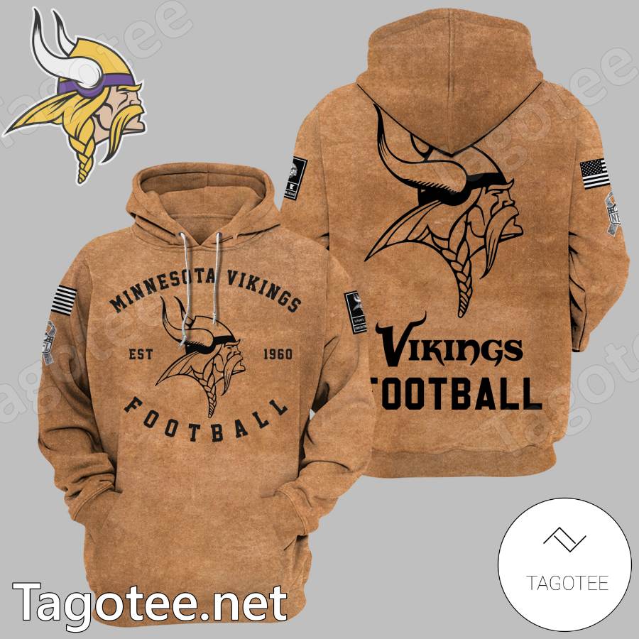 Minnesota Vikings Football Brown Hoodie And Pant