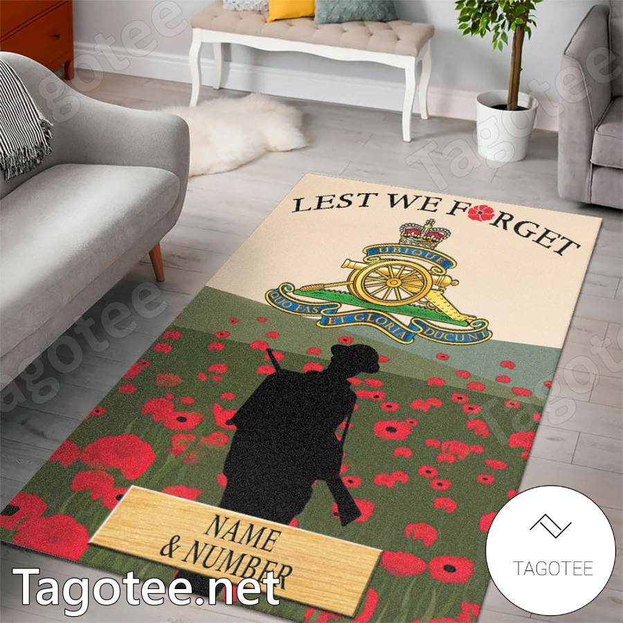 Royal Regiment Of Canadian Artillery Let's We Forget Personalized Rug