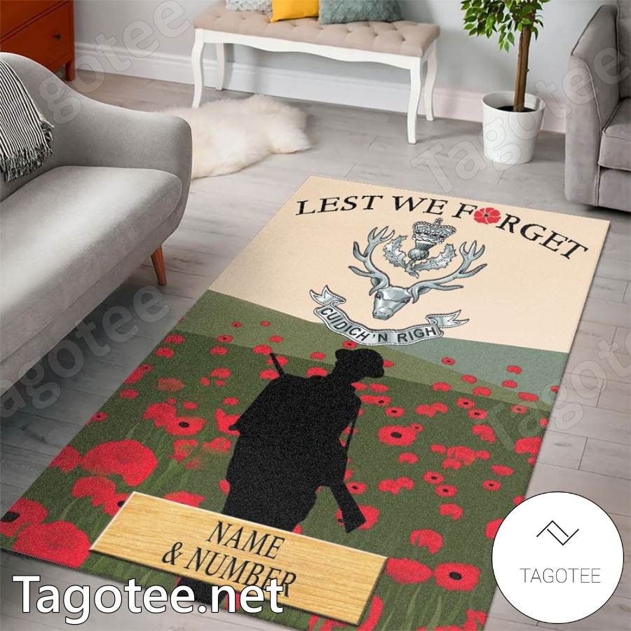 Seaforth Highlanders British Army Let's We Forget Personalized Rug