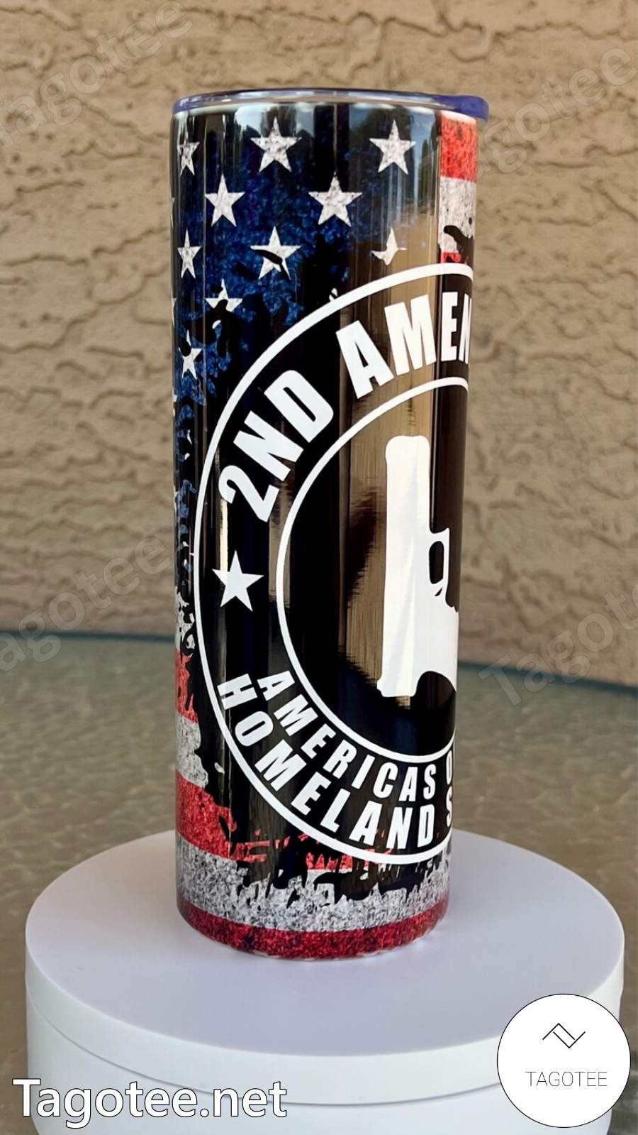 2nd Amendment American Flag Skinny Tumbler a