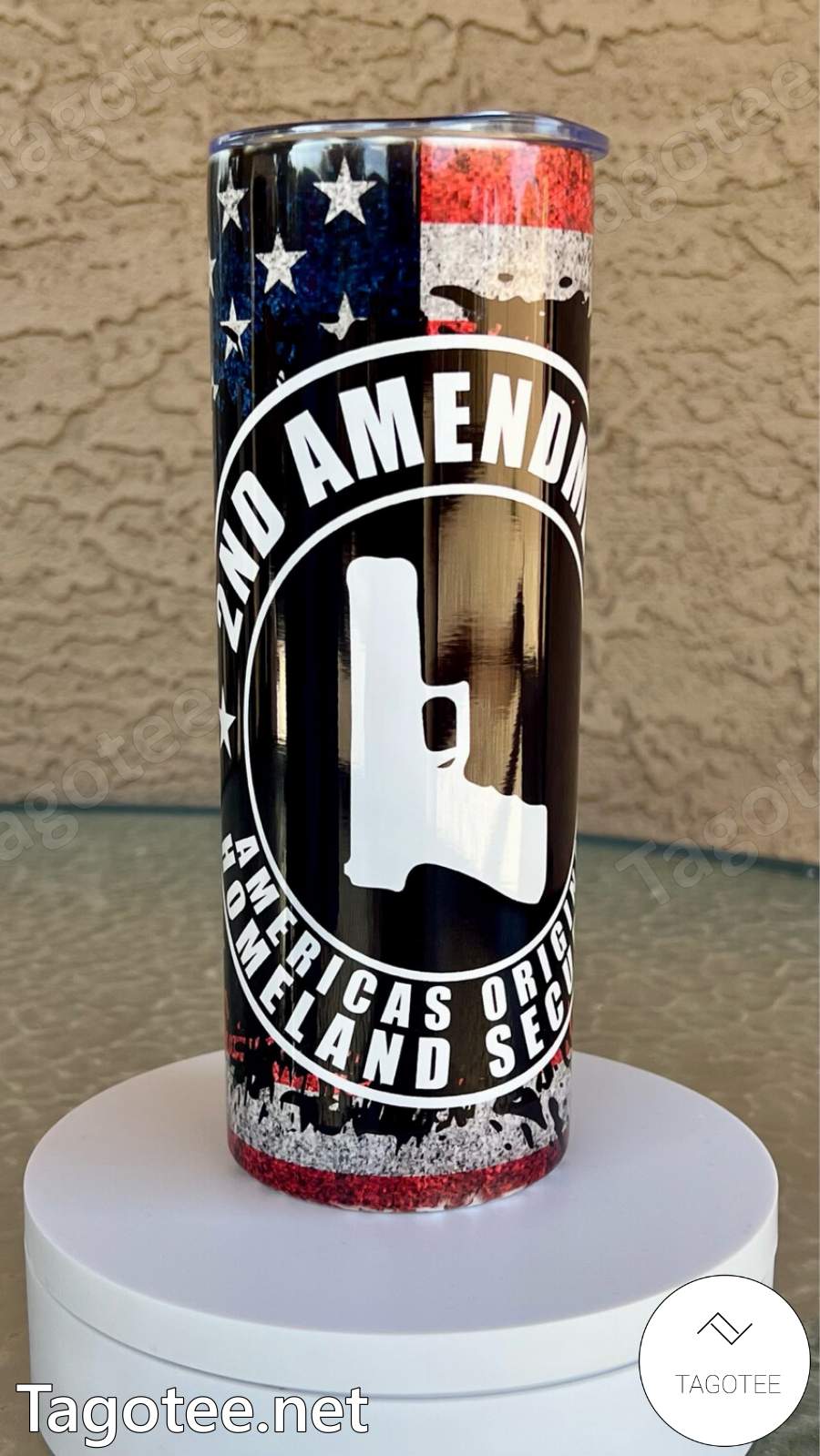 2nd Amendment American Flag Skinny Tumbler