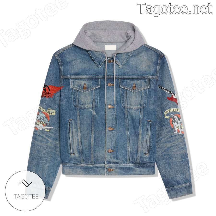 Aerosmith Aero Force One Jean Jacket Hoodie a