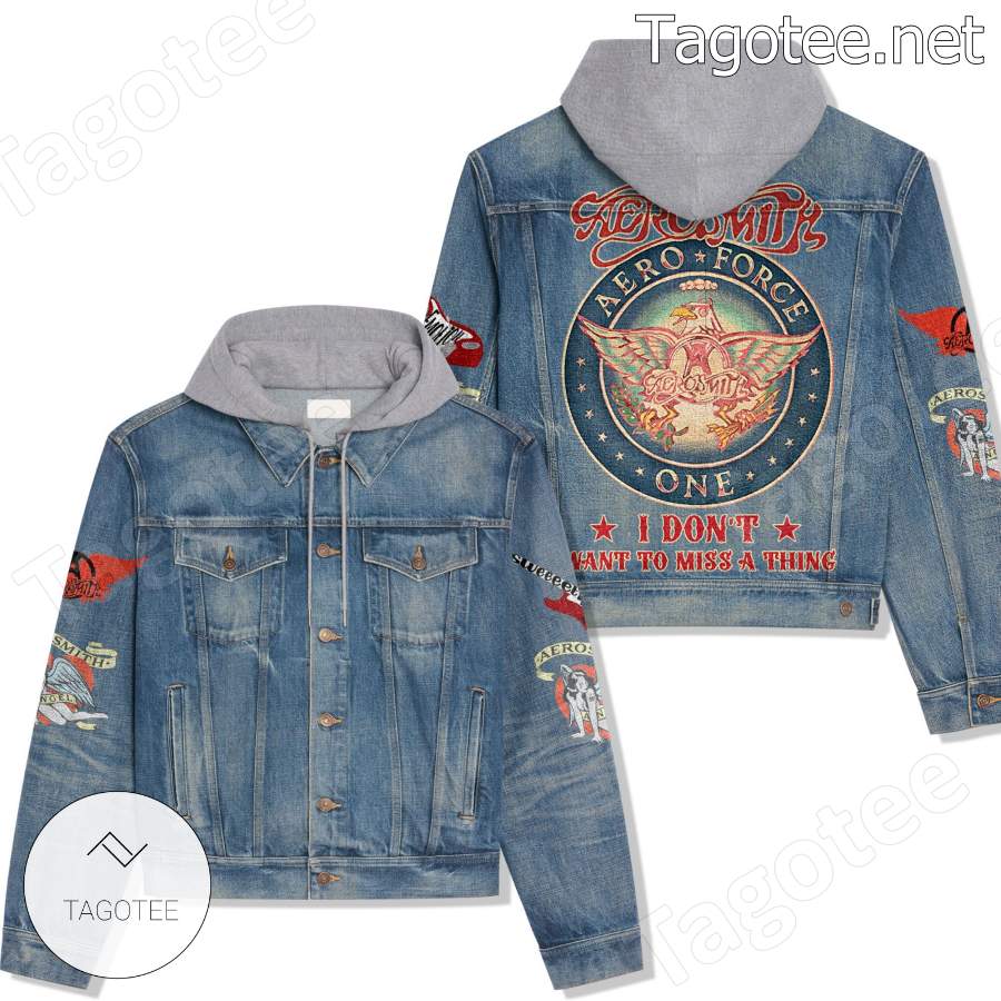 Aerosmith Aero Force One Jean Jacket Hoodie