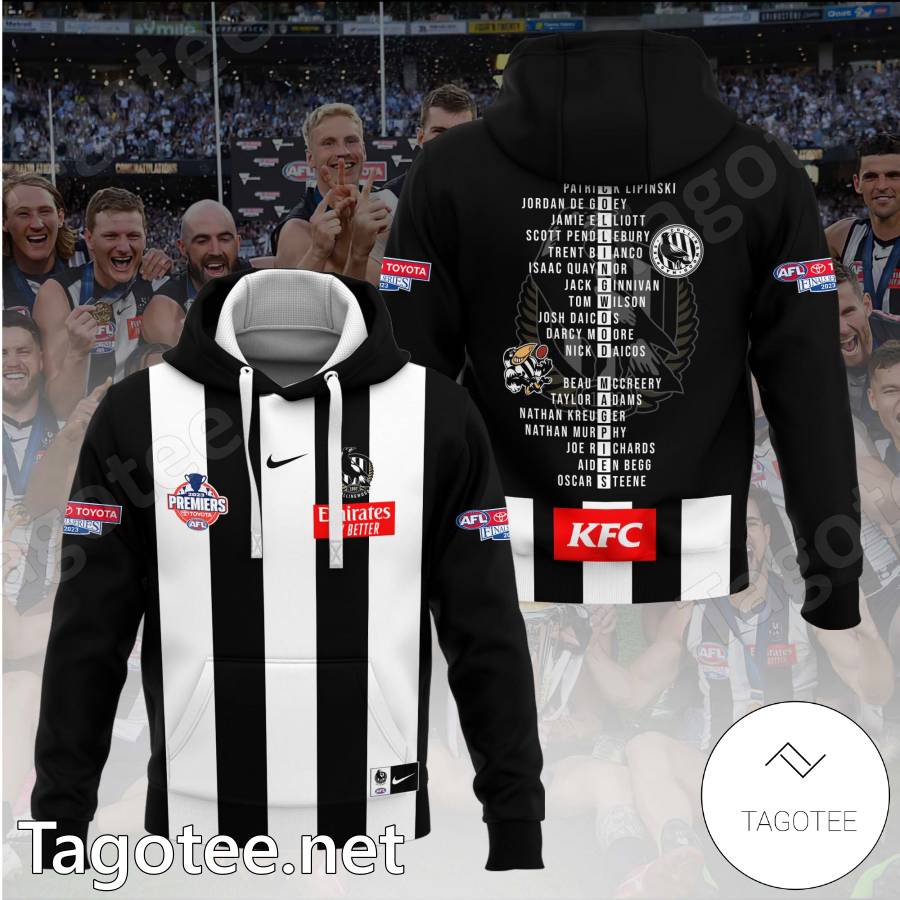 Afl Collingwood Magpies 2023 Premiers Players Hoodie