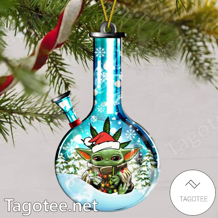 Baby Yoda Snowglobe Bong Ornament a