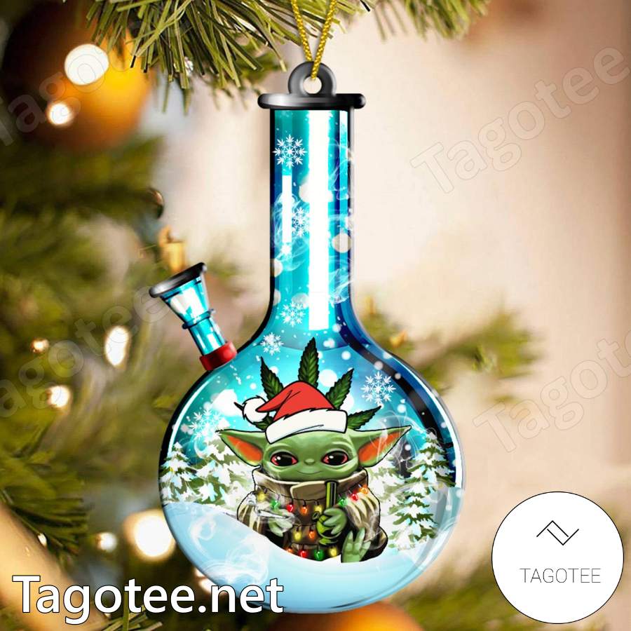 Baby Yoda Snowglobe Bong Ornament