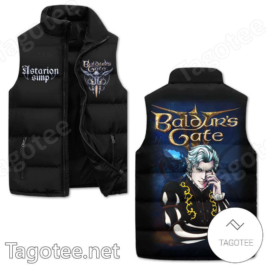 Baldur's Gate Astarion Simp Men's Sleeveless Puffer Jacket