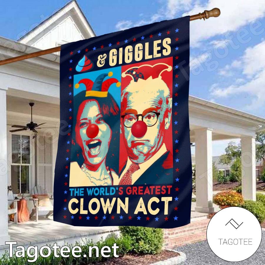 Biden Kamala Shit And Giggles The World's Greatest Clown Act Flag