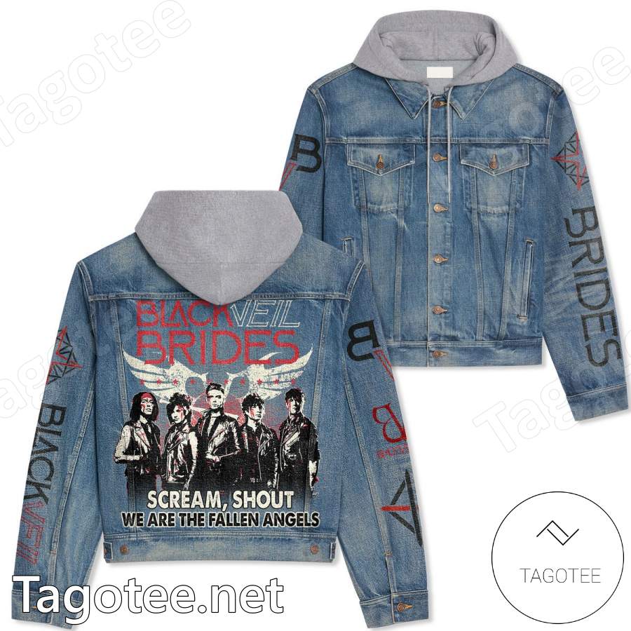 Black Veil Brides Scream Shout We Are The Fallen Angels Hooded Denim Jacket