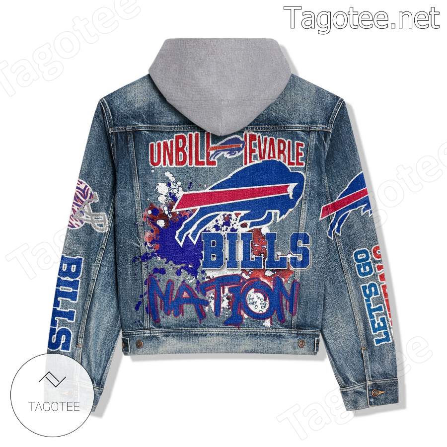 Buffalo Unbillievable Bills Nation Hooded Denim Jacket a