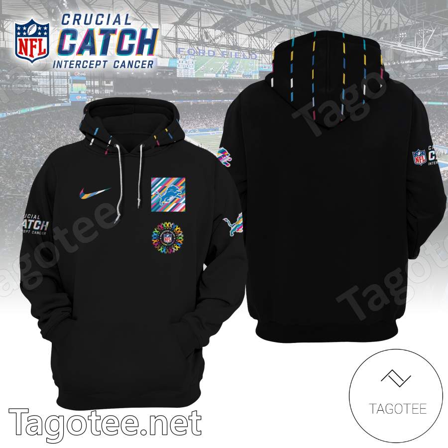 Detroit Lions Nfl Crucial Catch Intercept Cancer Hoodie, Pant, Cap a