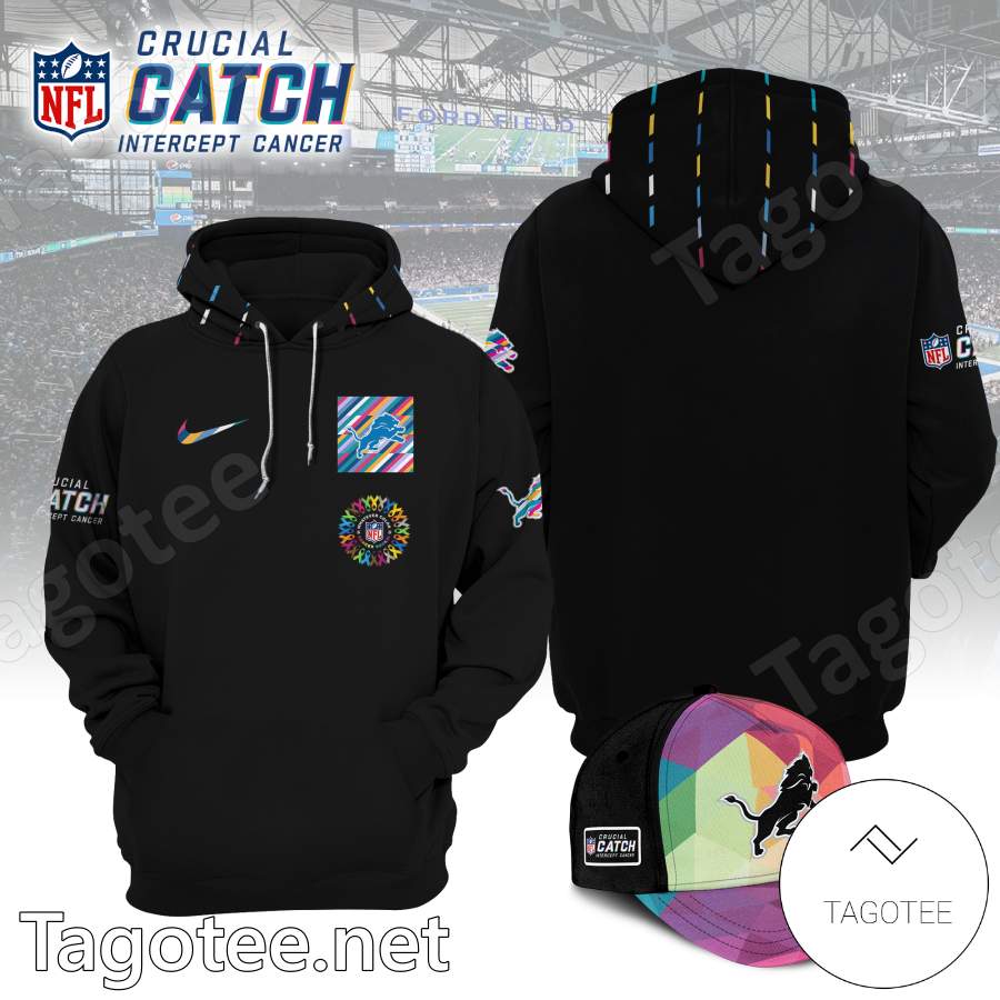 Detroit Lions Nfl Crucial Catch Intercept Cancer Hoodie, Pant, Cap