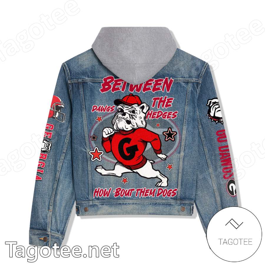 Georgia Bulldogs Between The Hedges Hooded Denim Jacket a