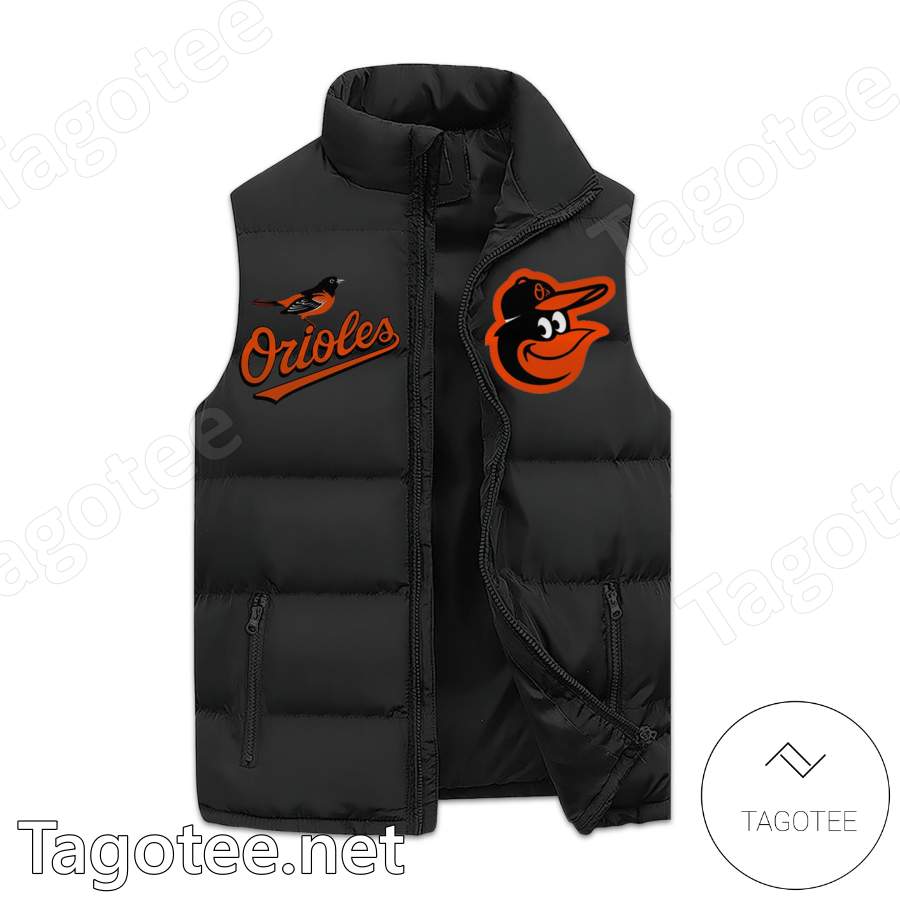 Good Morning Birdland Baltimore Orioles Men's Sleeveless Puffer Jacket a