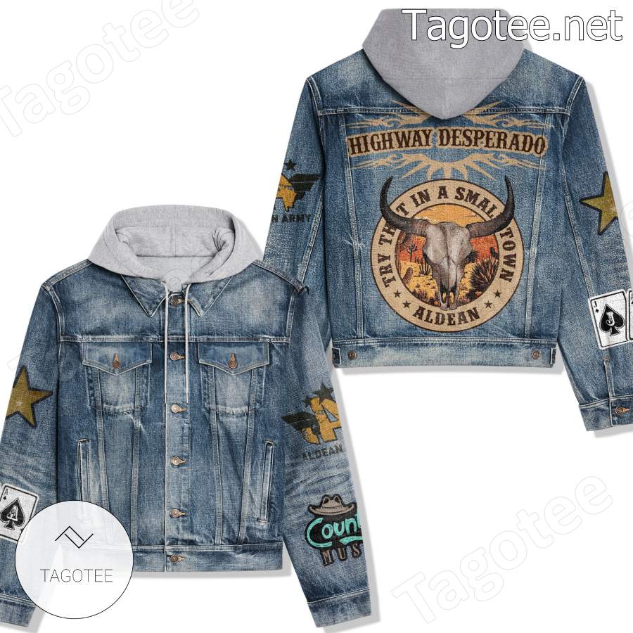 Jason Aldean Highway Desperado Hooded Jean Jacket