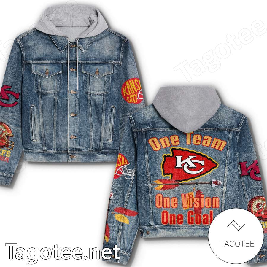 Kansas City Chief One Team One Vision One Goal Hooded Denim Jacket