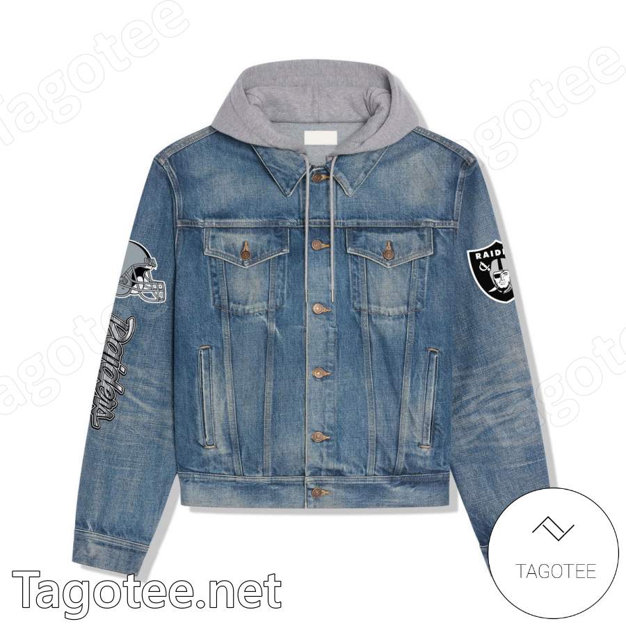 Las Vegas Raiders One Nation Hooded Denim Jacket a