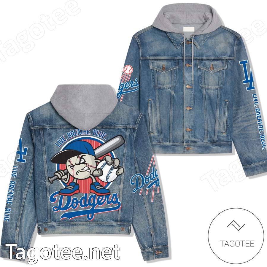 Los Angeles Dodgers Live Breathe Blue Hooded Denim Jacket