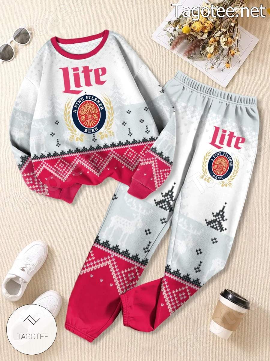 Miller Lite Ugly Christmas Sweatshirt And Pant