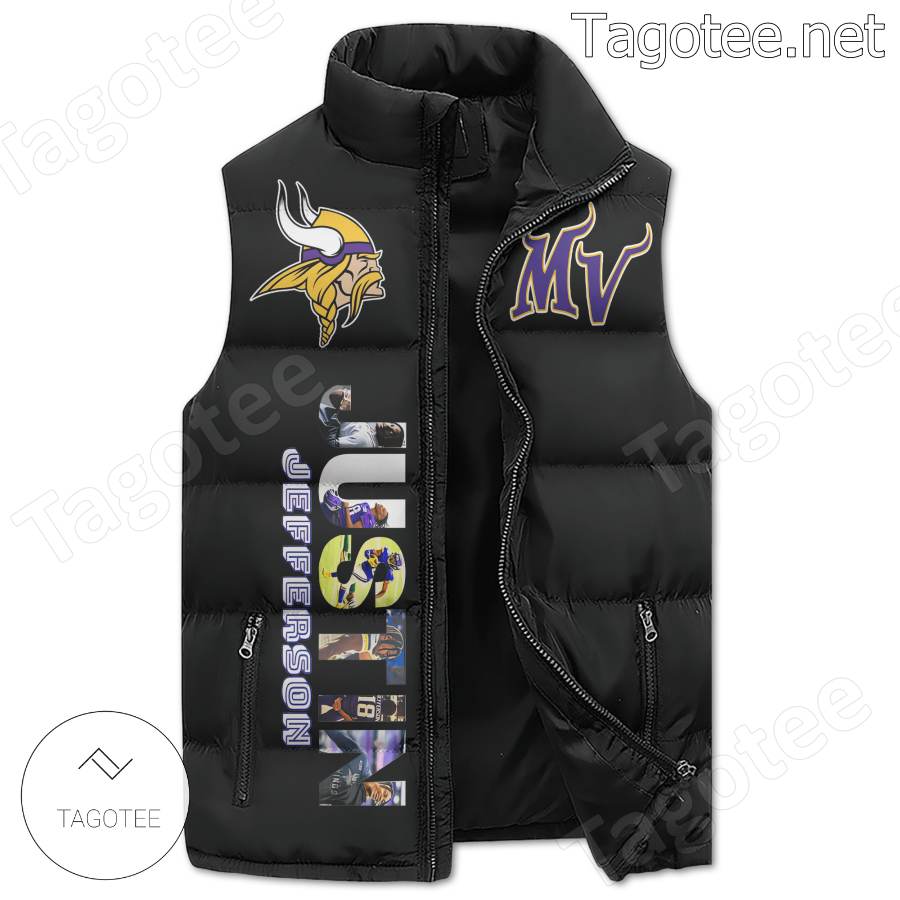 Minnesota Vikings Justin Jefferson Puffer Vest a