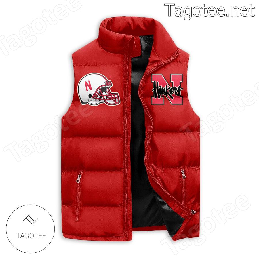 Nebraska Huskers Football Team Puffer Vest a